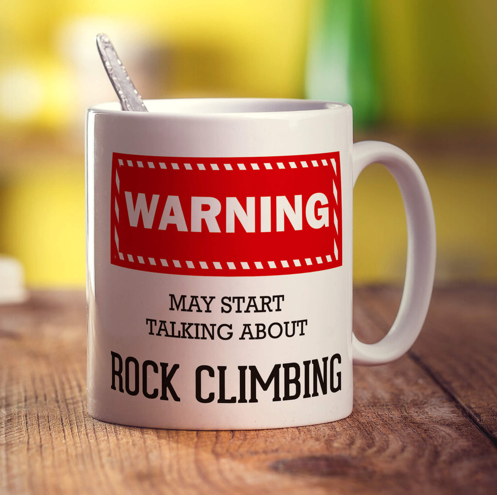 Warning! May Start Talking About Rock Climbing Mug