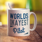 World's Okayest Pilot Mug - Standard 330ml (11oz) / White