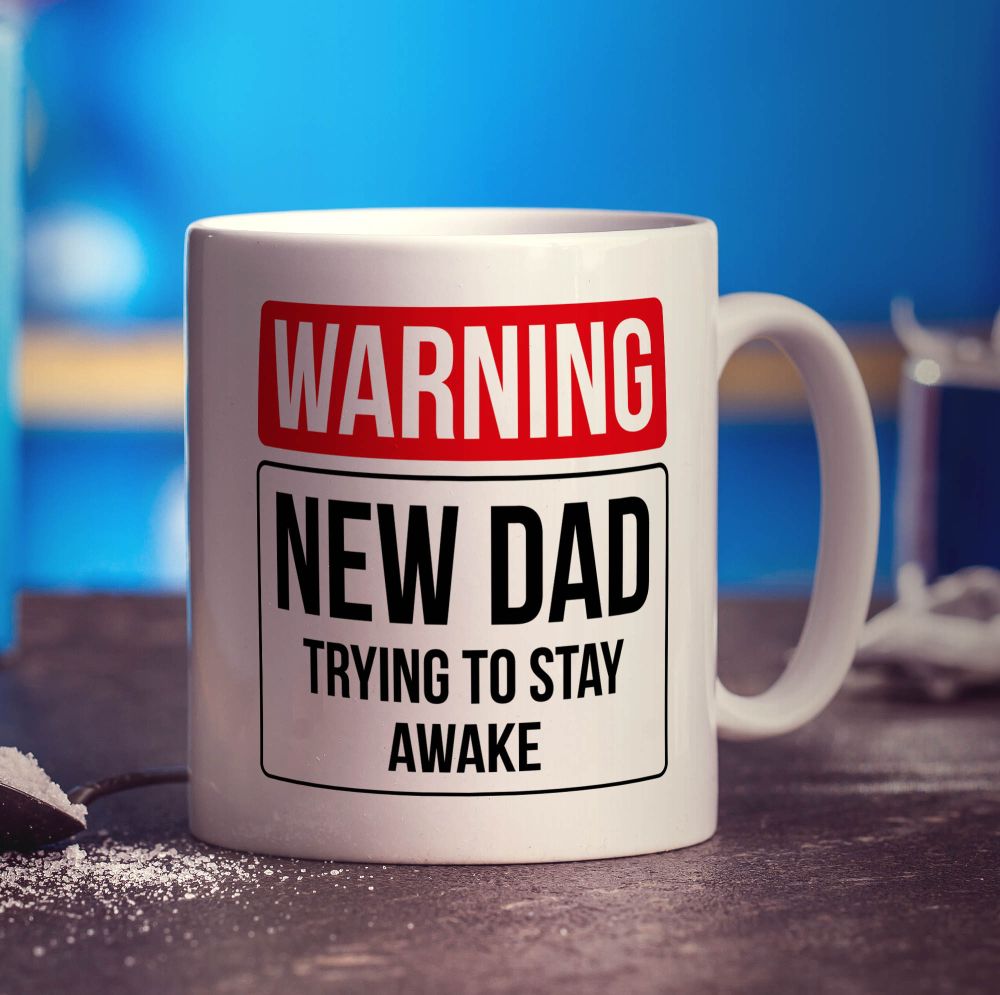 Warning New Dad Trying to Stay Awake Mug