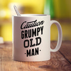 Caution Grumpy Old Man Mug - Standard 330ml (11oz) / White