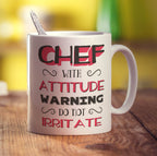 Chef With Attitude Warning Do Not Irritate Mug - Standard 330ml (11oz) / White
