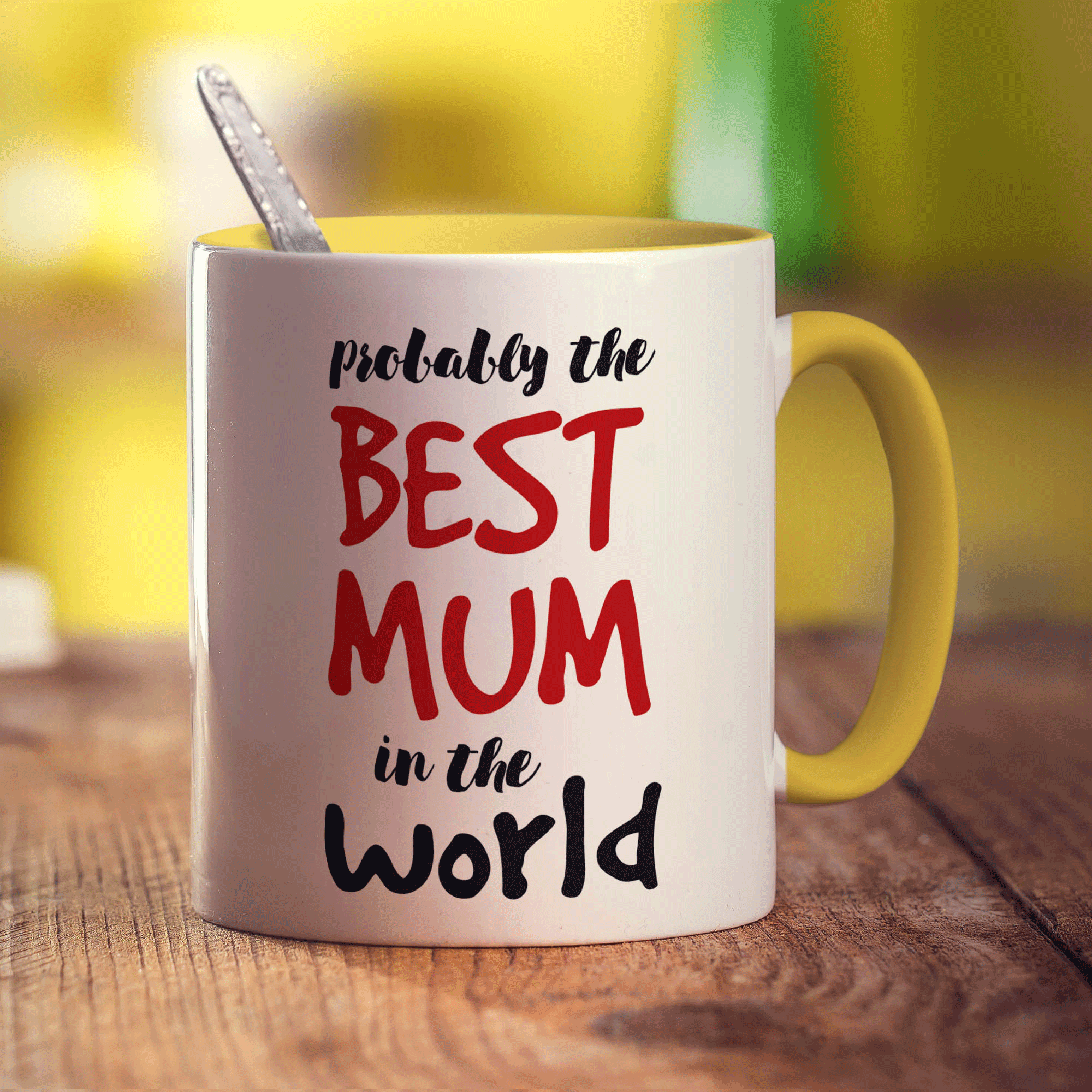 Probably the Best Mum in the World Mug - Standard 330ml (11oz) / Yellow