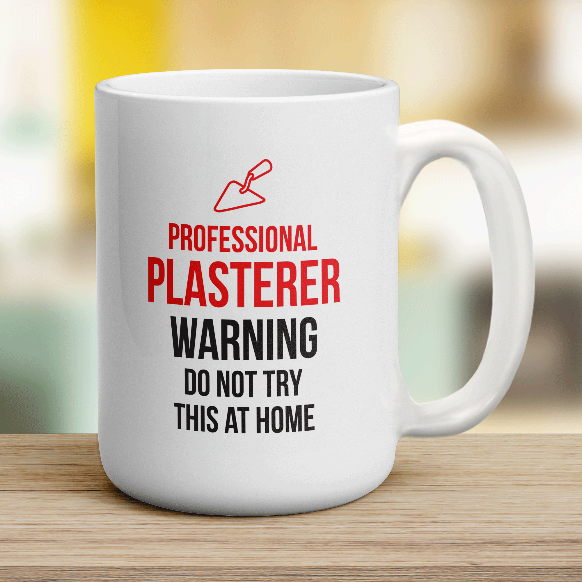 Professional Plasterer - Warning Do Not Try This At Home Mug - Jumbo 440ml (15oz) / White