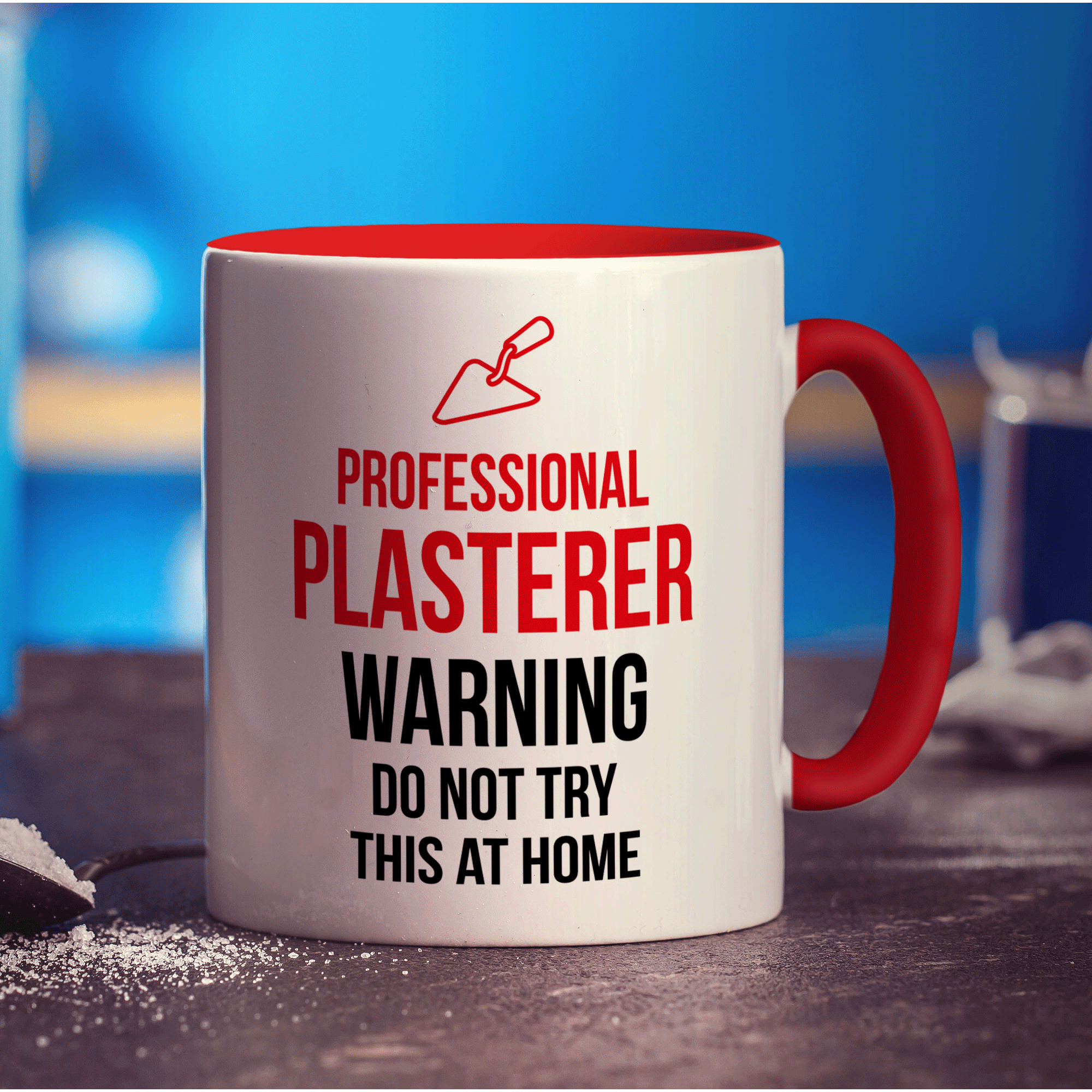 Professional Plasterer - Warning Do Not Try This At Home Mug - Standard 330ml (11oz) / Red