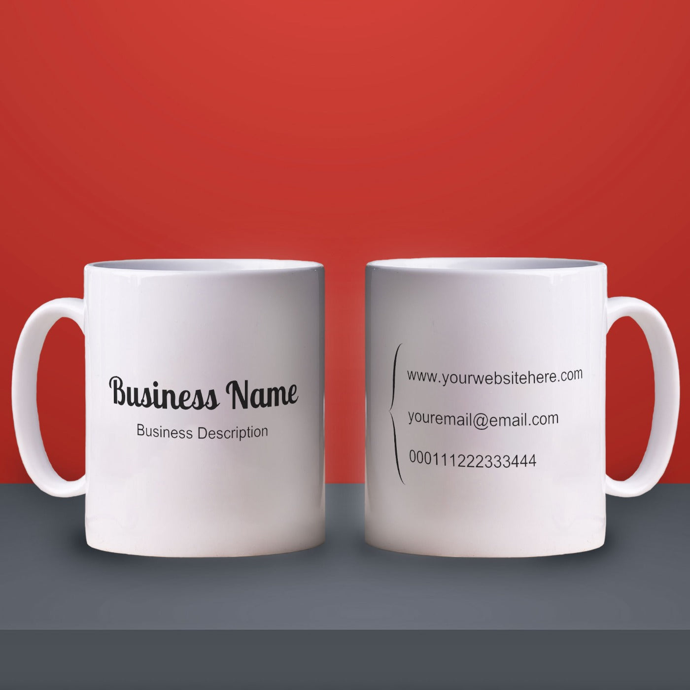 Promotional Mug with Curly Bracket