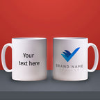 Promotional Mug with Logo and Text - Standard 330ml (11oz) / White