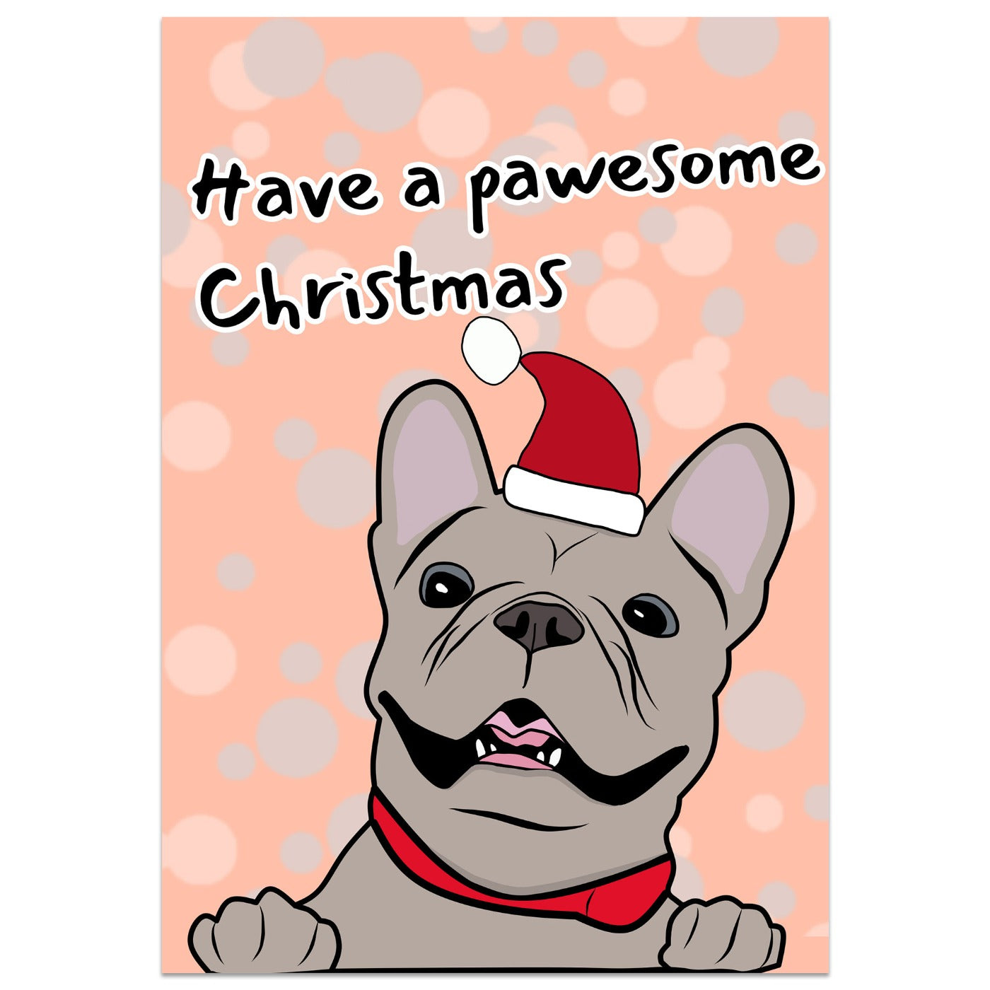 Pug Pawesome Christmas Card