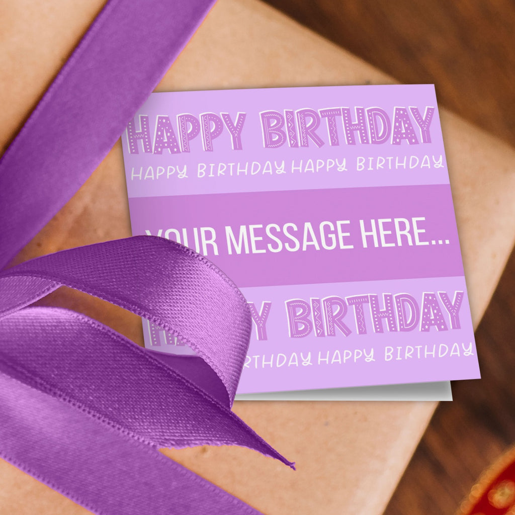 Purple Happy Birthday Message Wrapping Paper