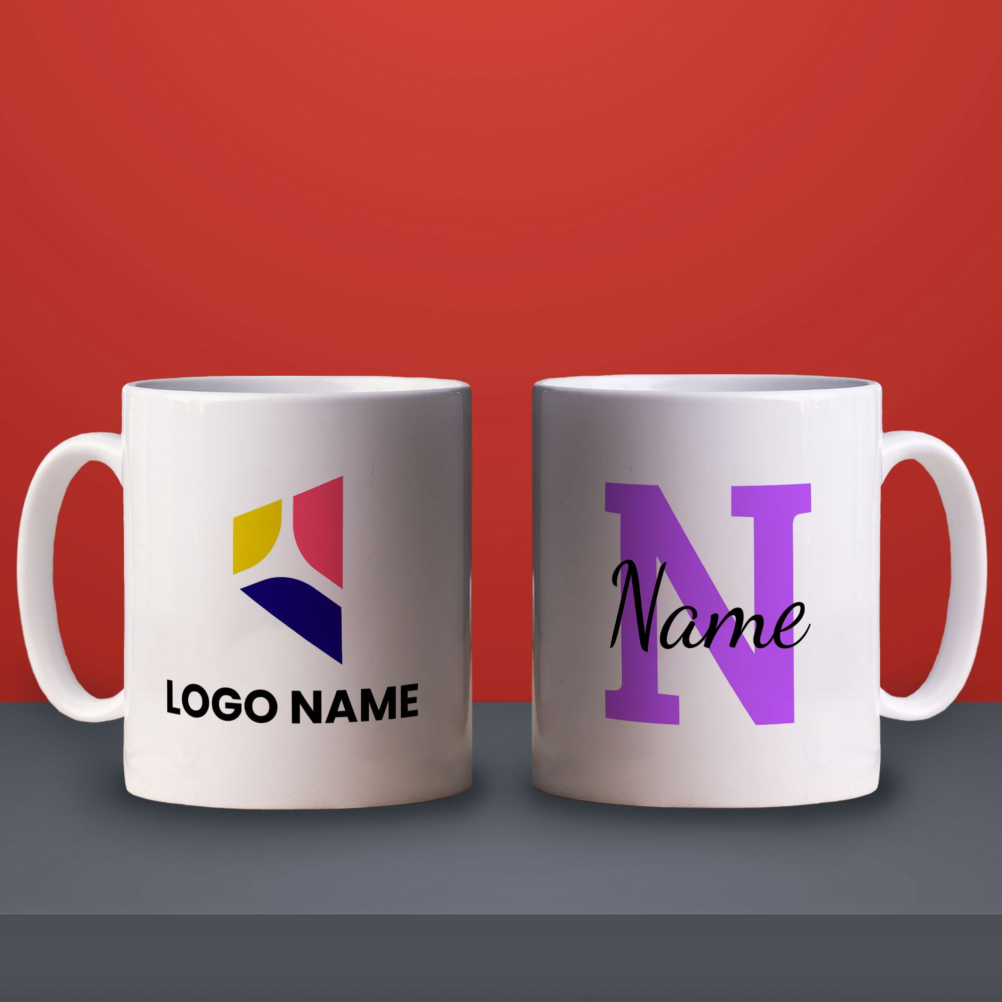 Promotional Name and Initial Mug with Logo