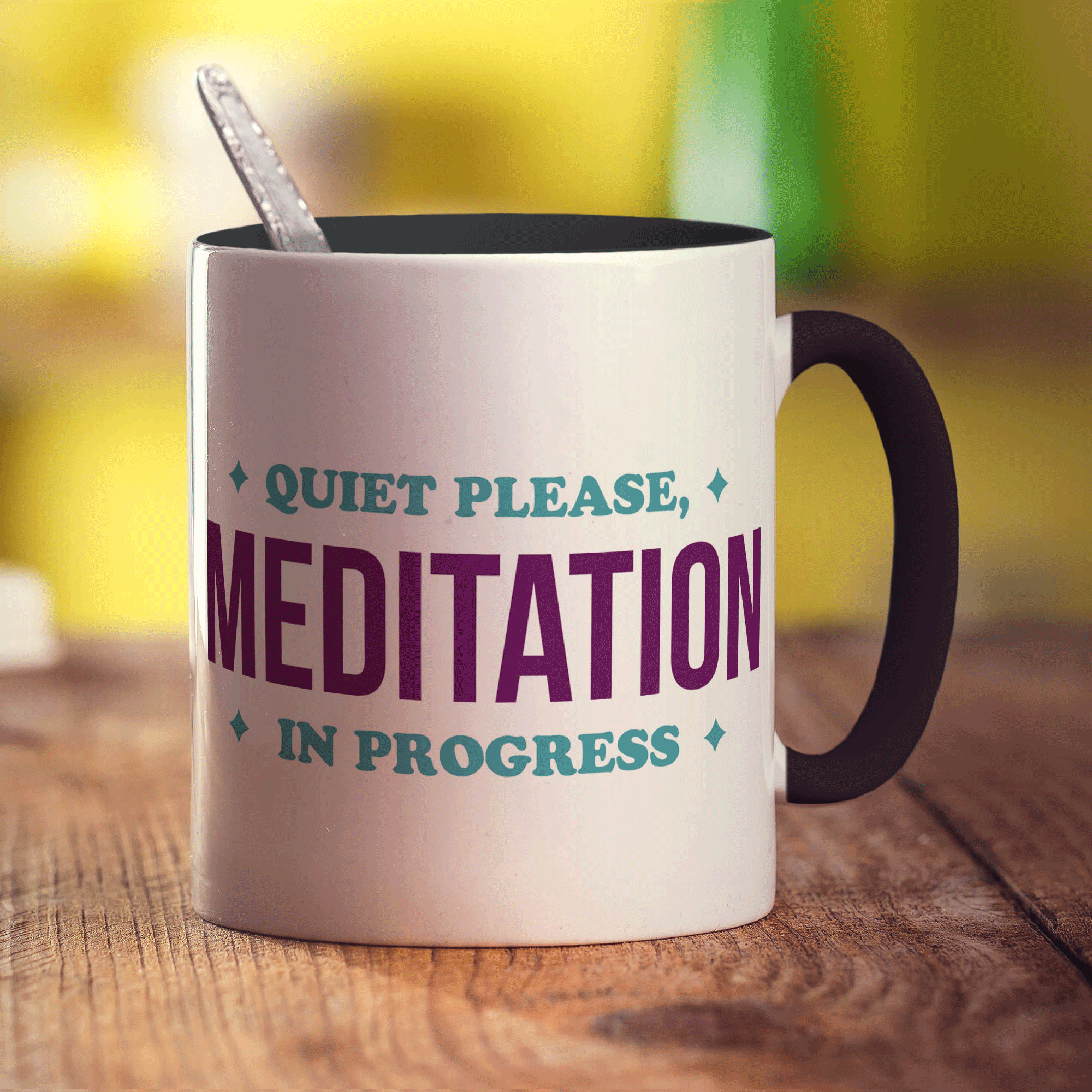Quiet Please, Meditation in Progress Mug - Standard 330ml (11oz) / Black