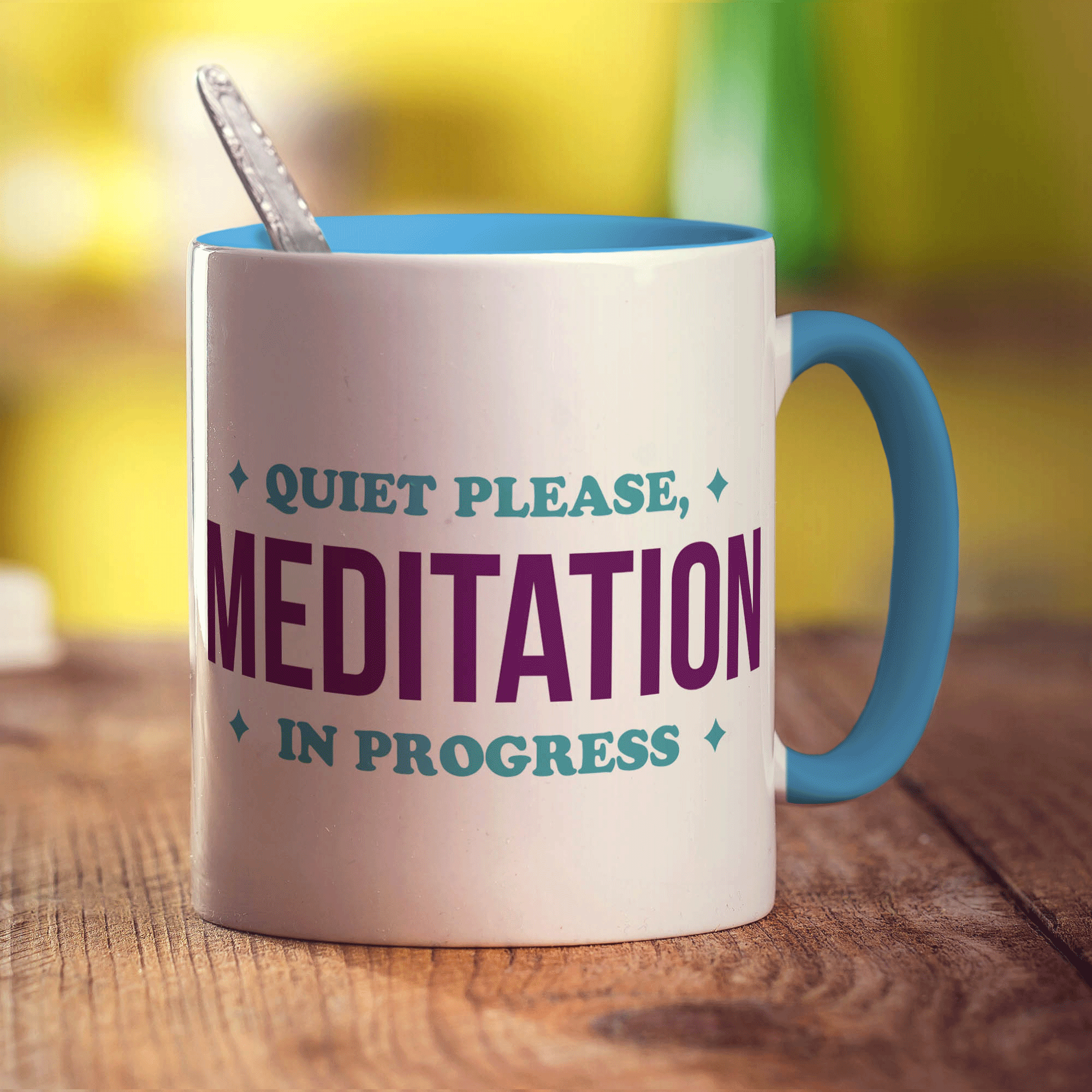Quiet Please, Meditation in Progress Mug - Standard 330ml (11oz) / Blue