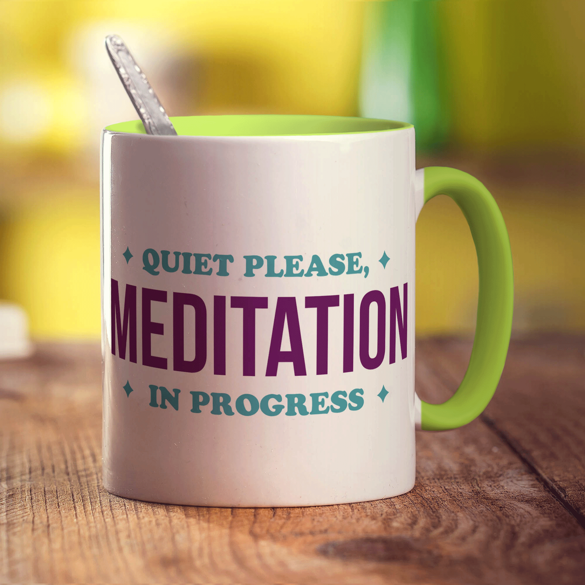 Quiet Please, Meditation in Progress Mug - Standard 330ml (11oz) / Green