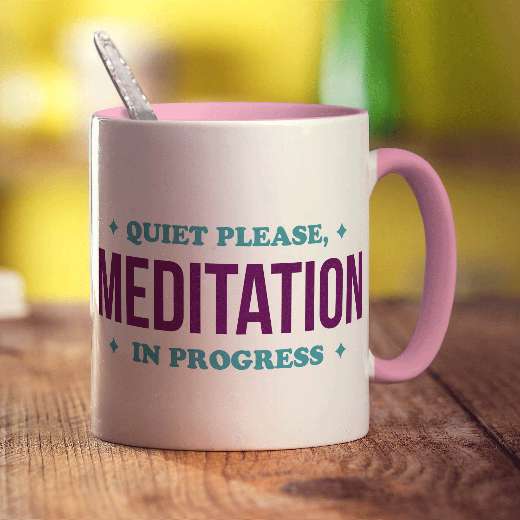 Quiet Please, Meditation in Progress Mug - Standard 330ml (11oz) / Pink