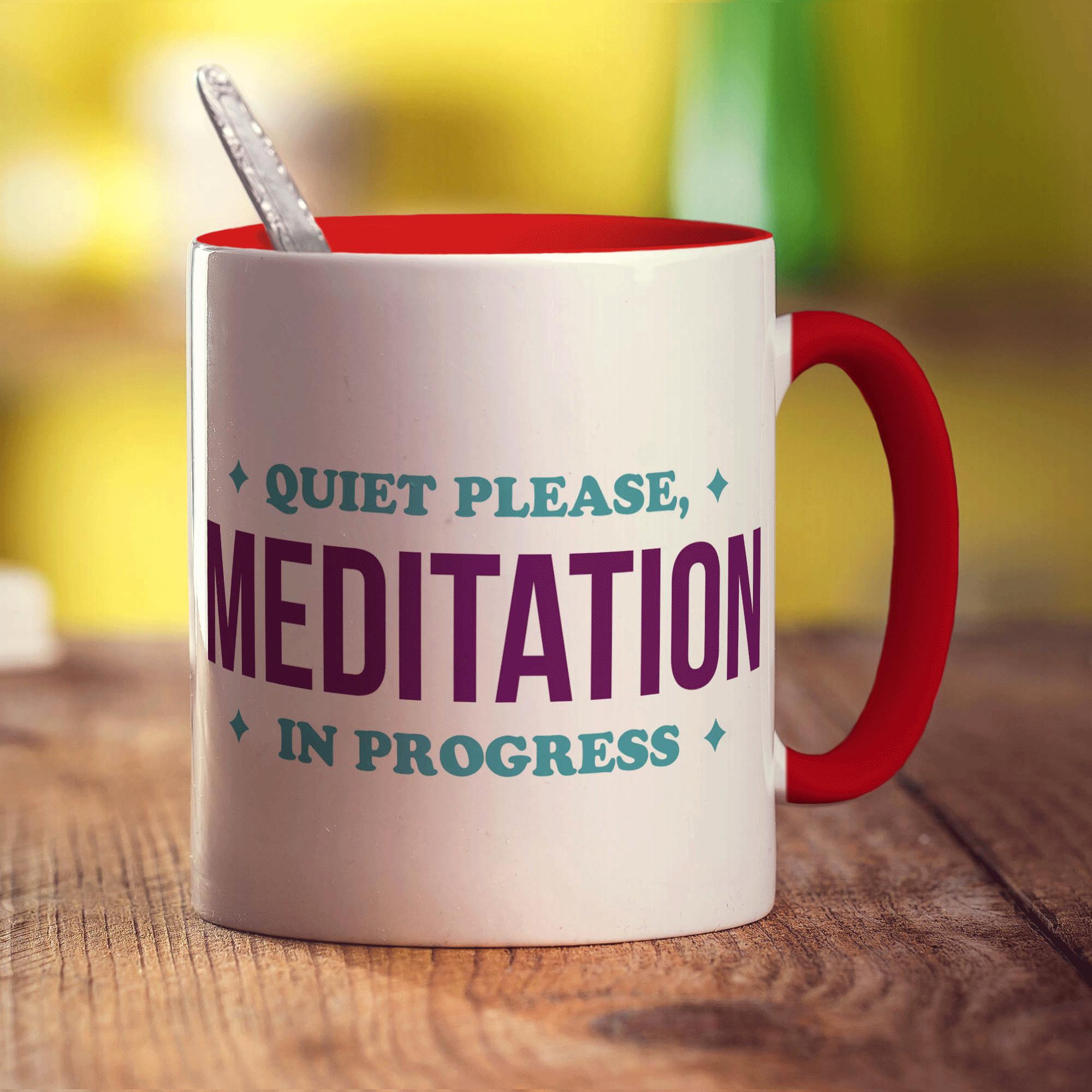 Quiet Please, Meditation in Progress Mug - Standard 330ml (11oz) / Red