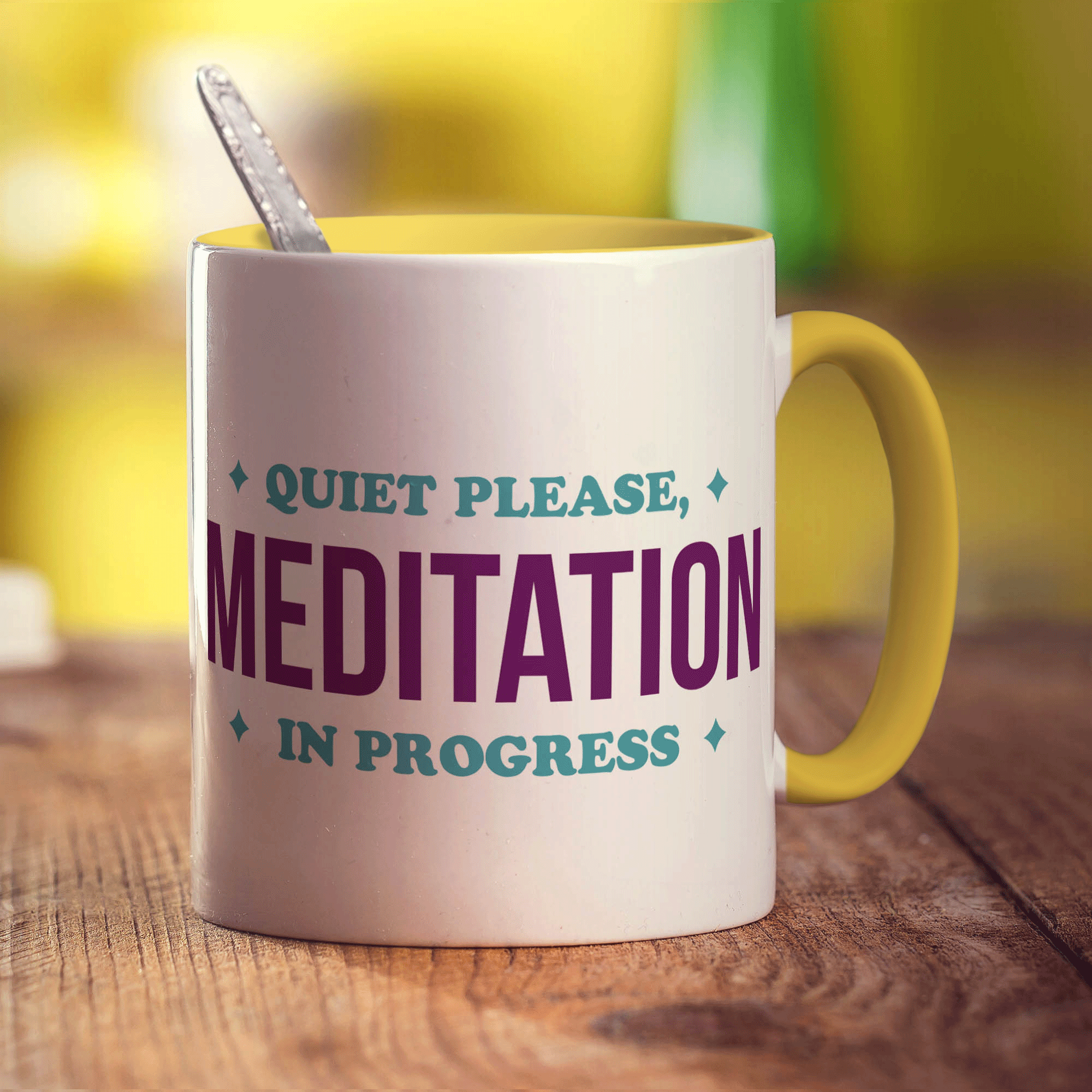 Quiet Please, Meditation in Progress Mug - Standard 330ml (11oz) / Yellow