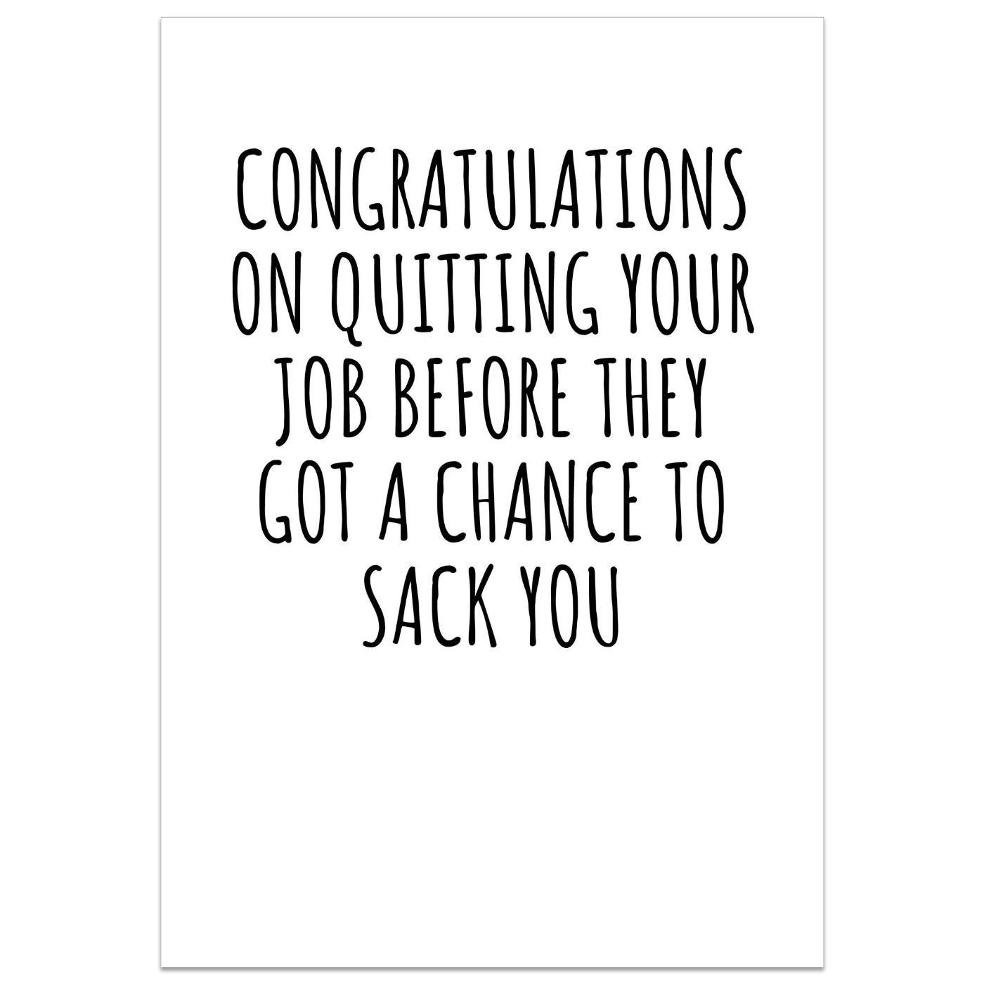 Congratulations On Quitting Your Job Card