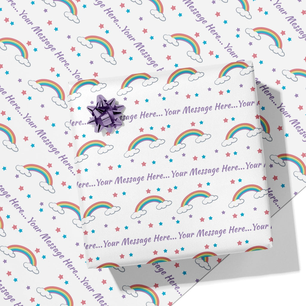 Rainbow & Stars Message Wrapping Paper