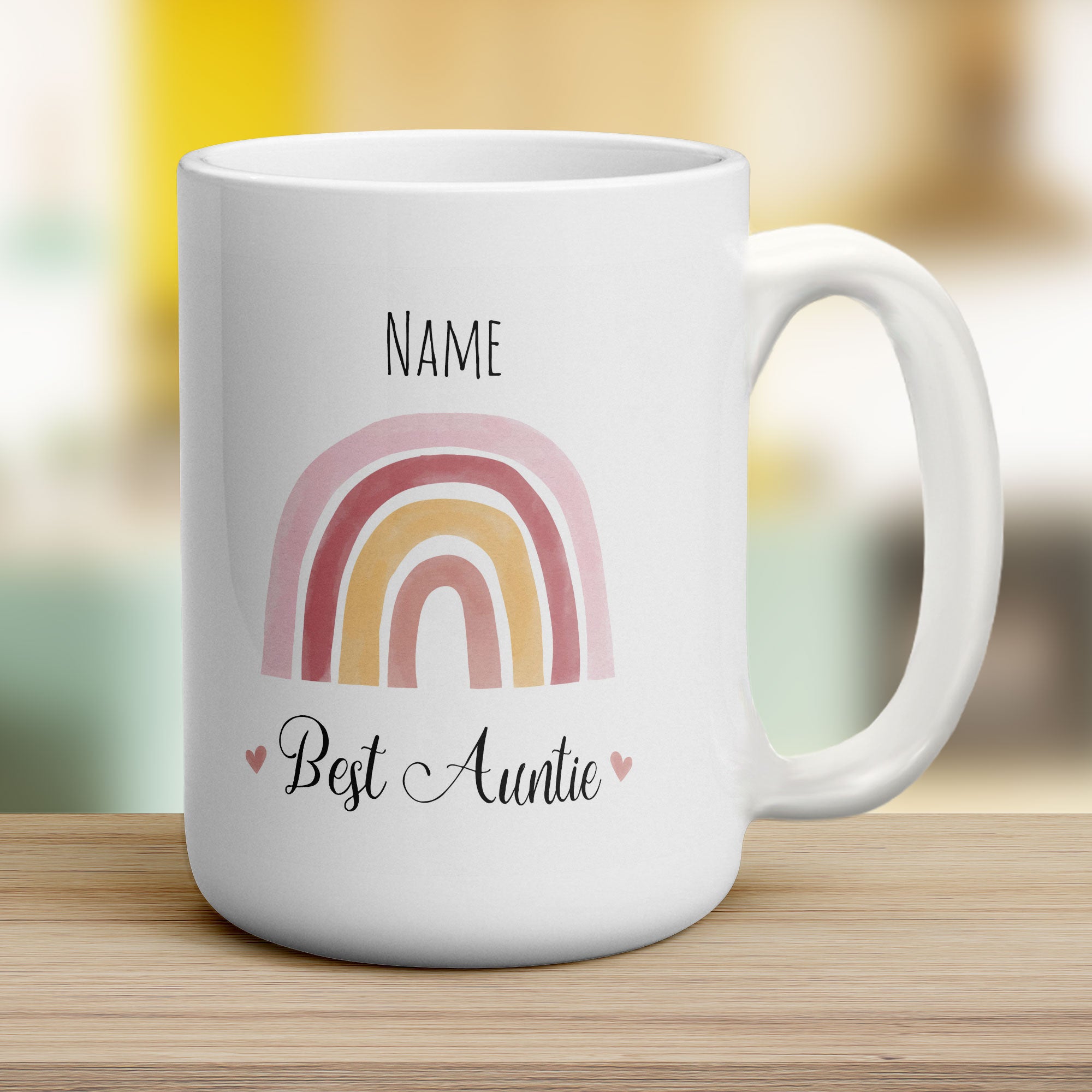 Rainbow Best Auntie Personalised Name Mug