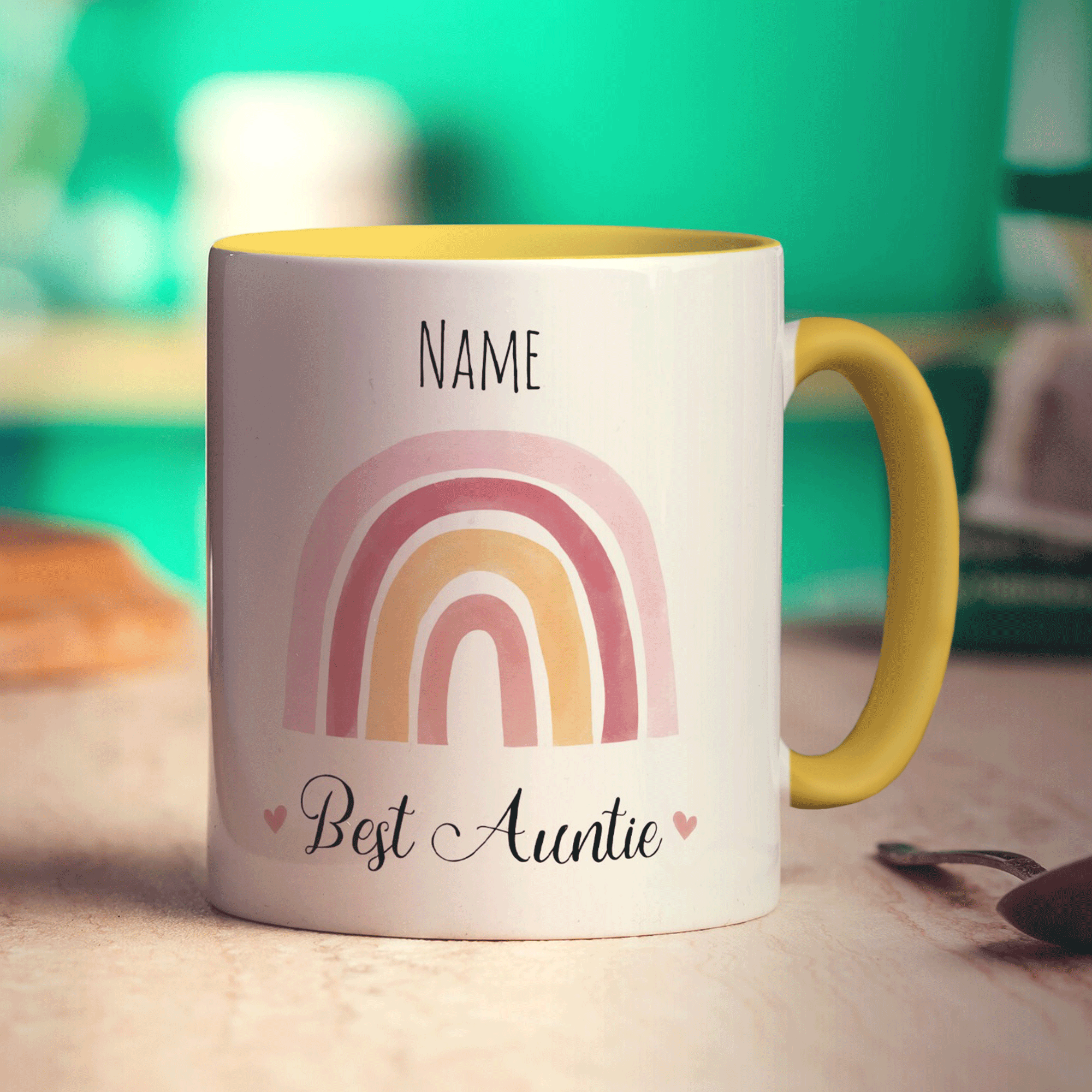 Rainbow Best Auntie Personalised Name Mug