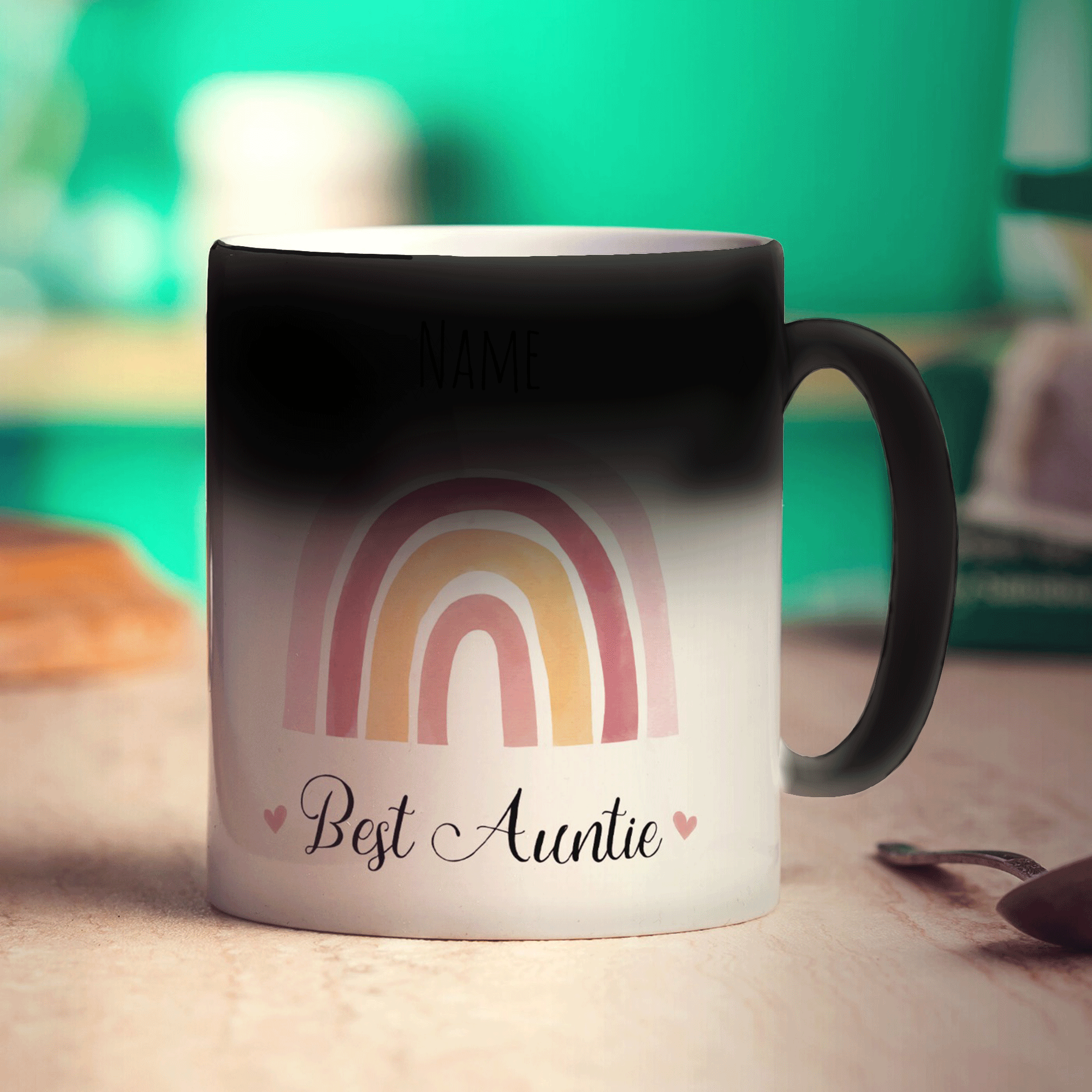 Rainbow Best Auntie Personalised Name Mug