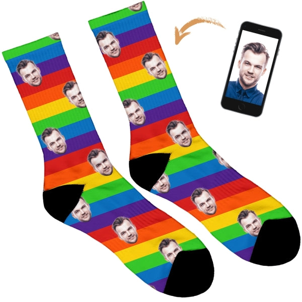 Personalised Rainbow Pride Socks