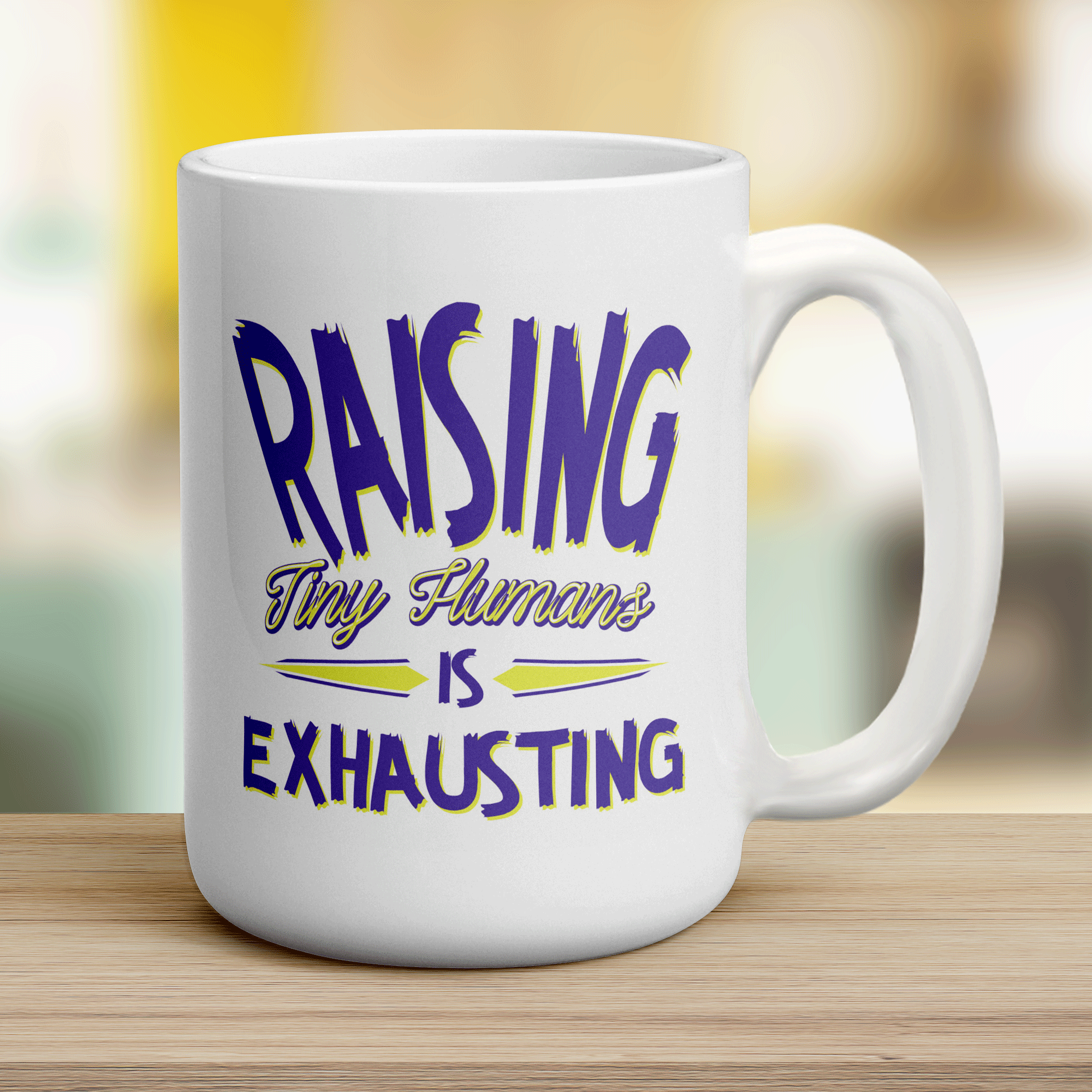 Raising Tiny Humans is Exhausting Mug - Jumbo 440ml (15oz) / White