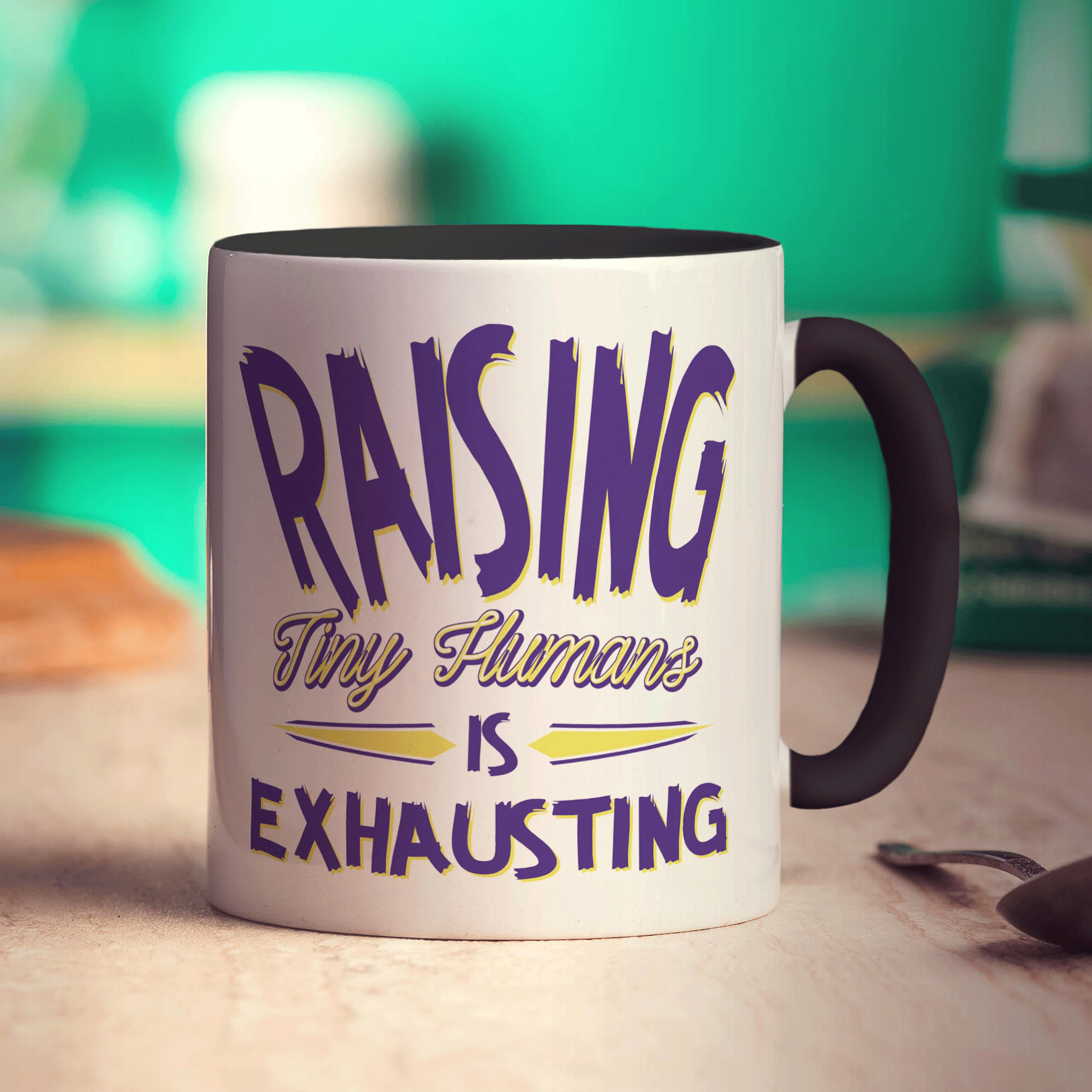 Raising Tiny Humans is Exhausting Mug - Standard 330ml (11oz) / Black