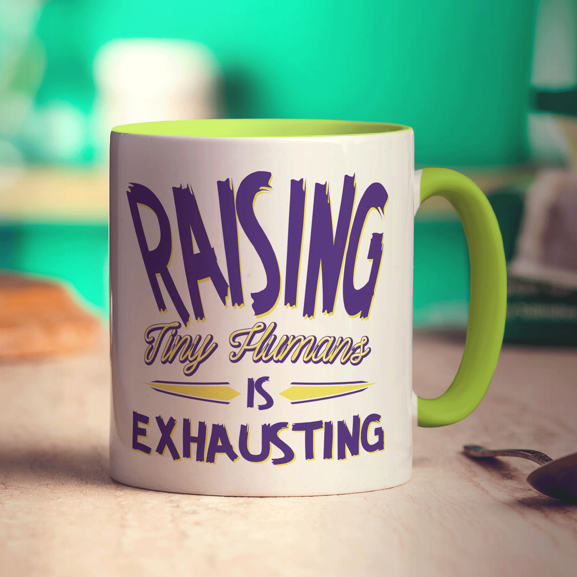 Raising Tiny Humans is Exhausting Mug - Standard 330ml (11oz) / Green