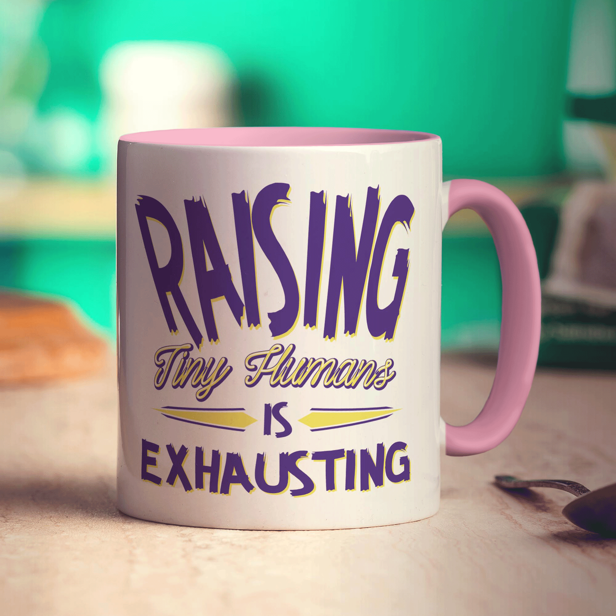 Raising Tiny Humans is Exhausting Mug - Standard 330ml (11oz) / Pink