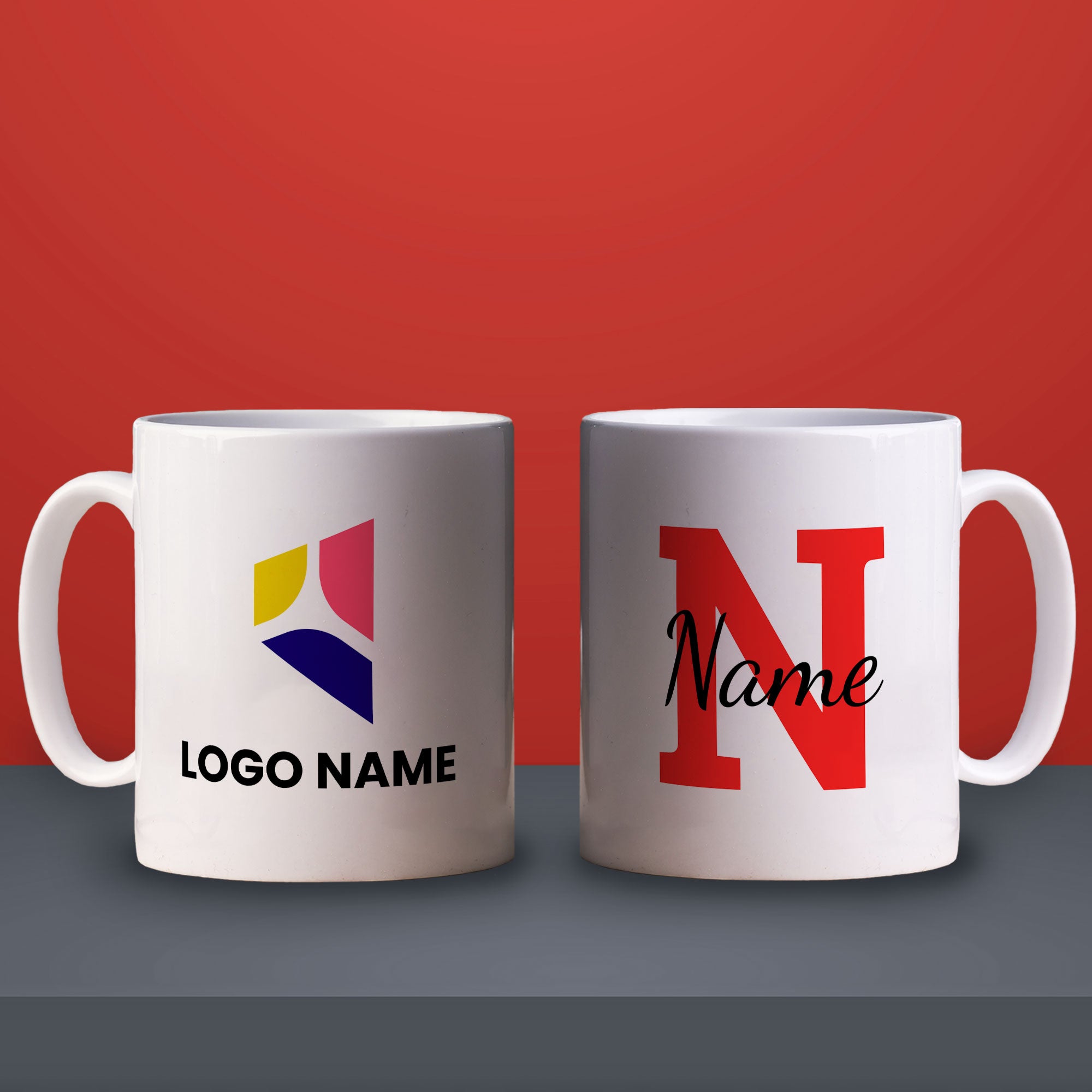 Promotional Name and Initial Mug with Logo