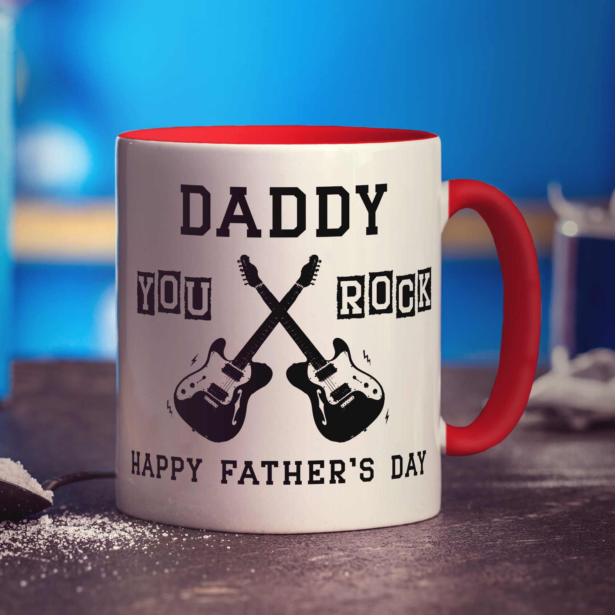 Daddy You Rock Photo Mug - Standard 330ml (11oz) / Red