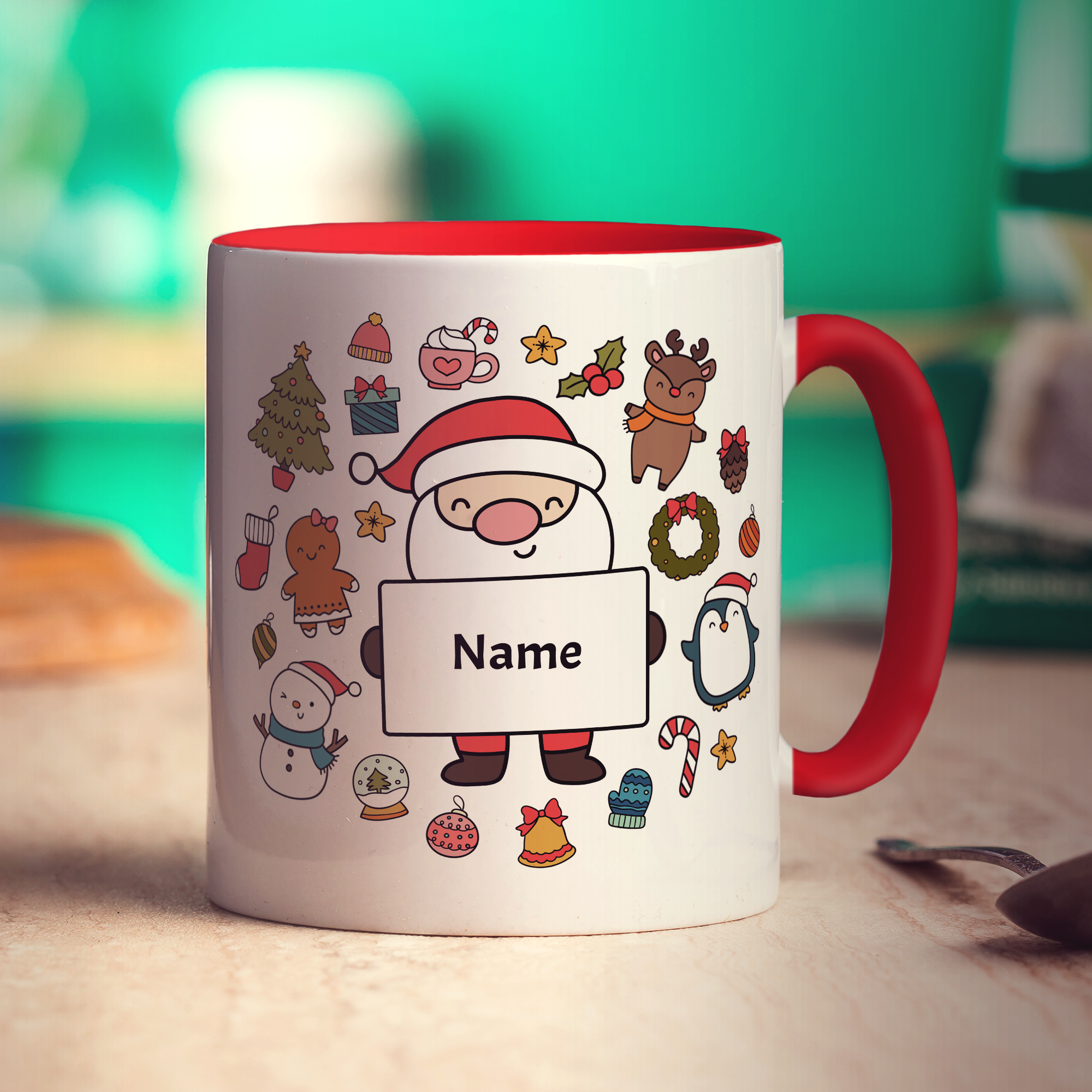 Christmas Santa Sign Name Mug