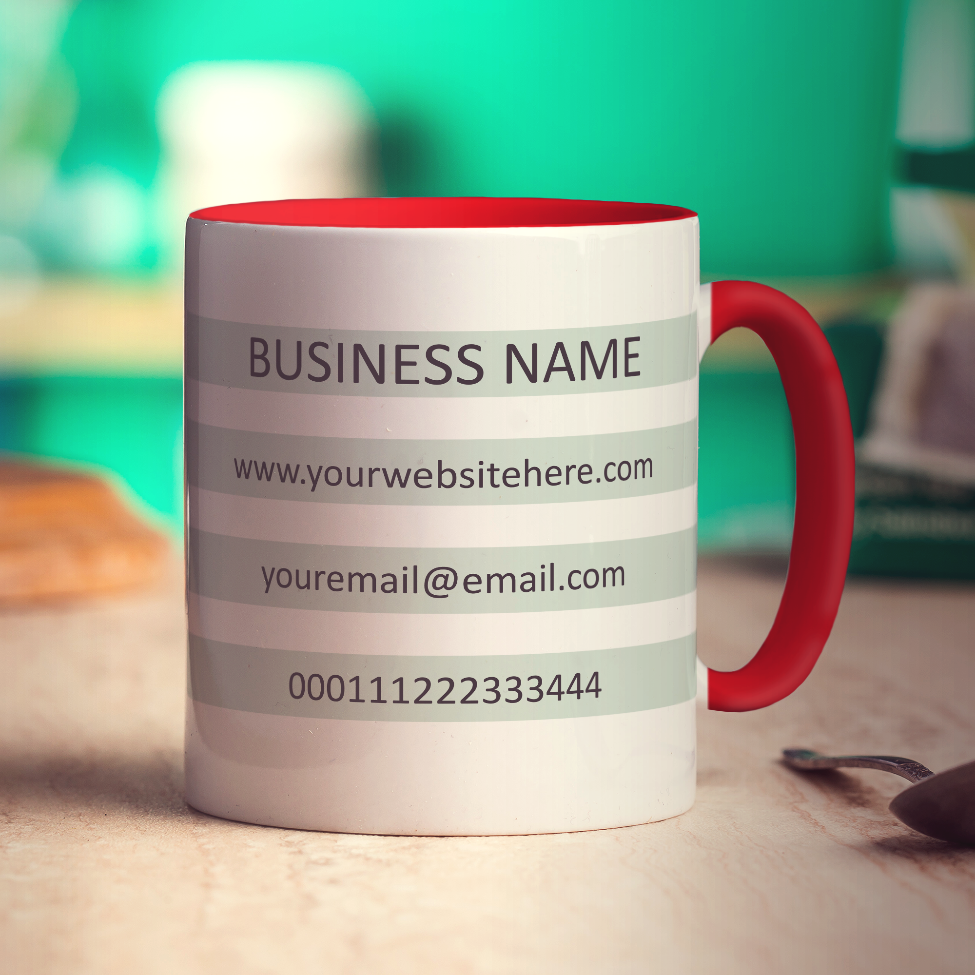 Promotional Mug with Details in Stripes