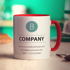 Promotional Mug with Teal Stamp - Standard 330ml (11oz) / Red