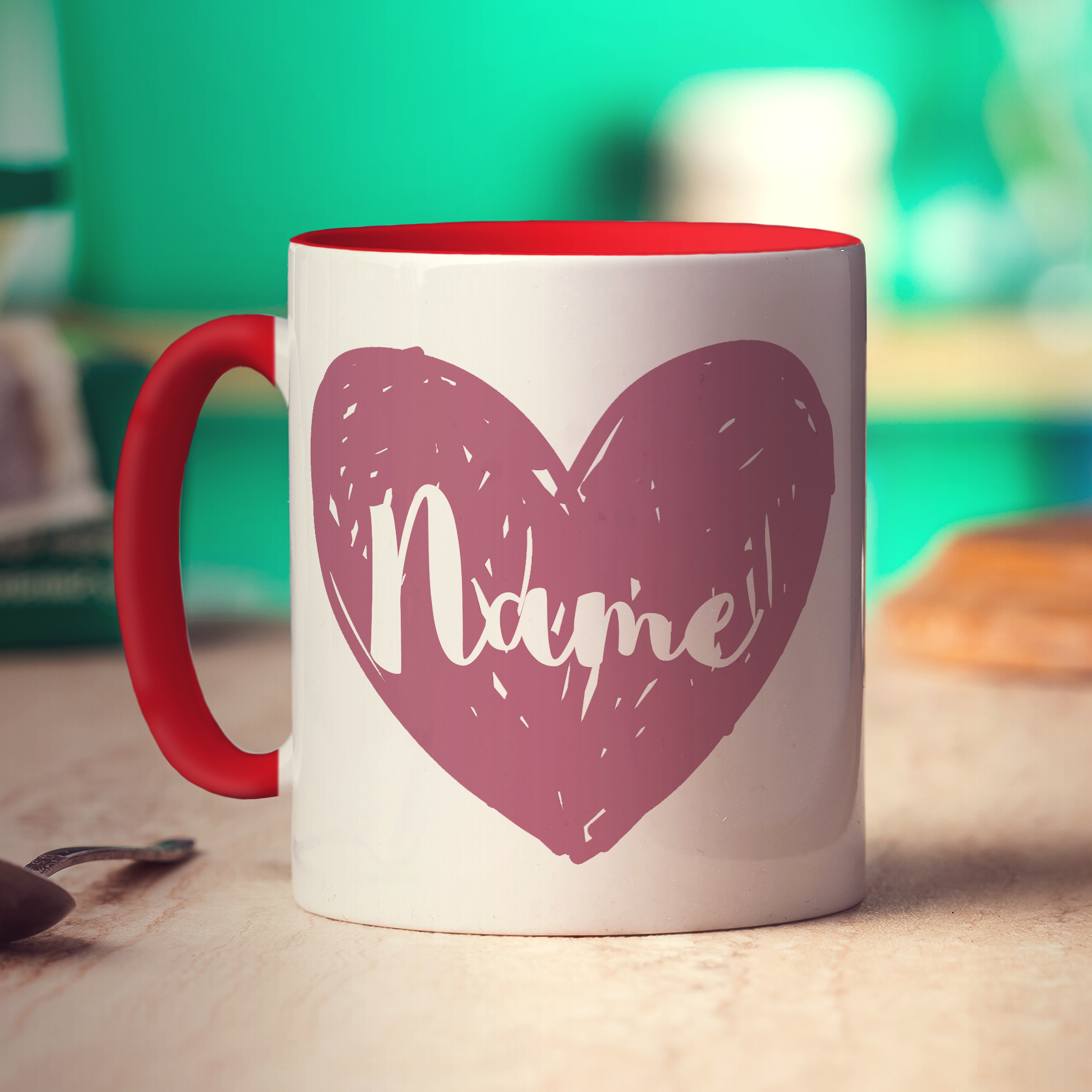 Bridesmaid Heart Name Mug - Standard 330ml (11oz) / Red