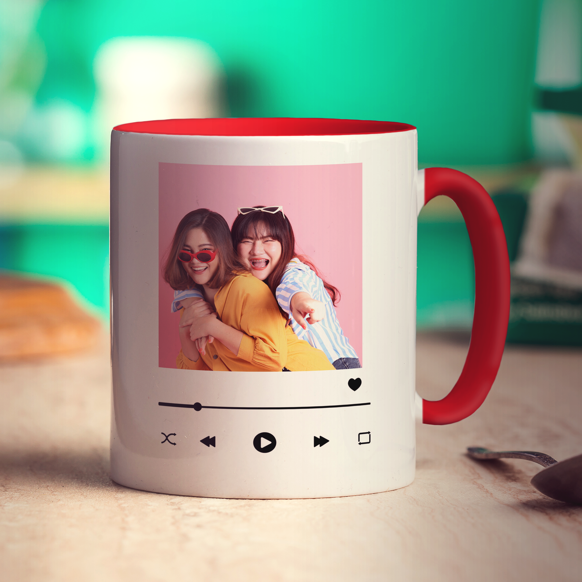Music Player Personalised Photo Mug - Standard 330ml (11oz) / Red