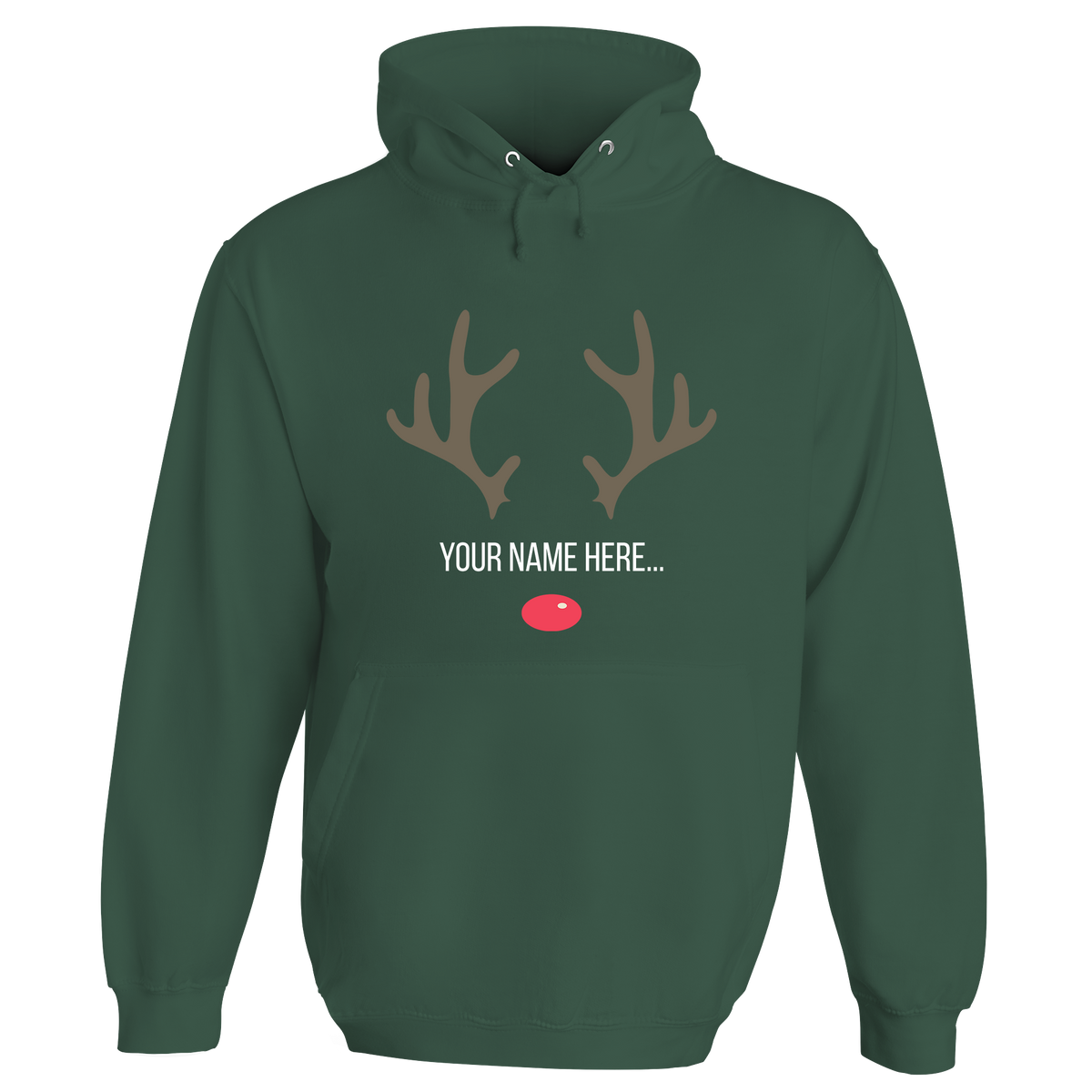 Festive Reindeer Name Personalised Hoodie