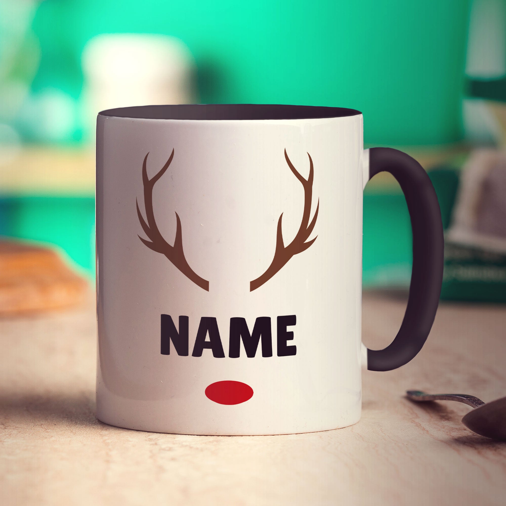Christmas Rudolph Name Mug