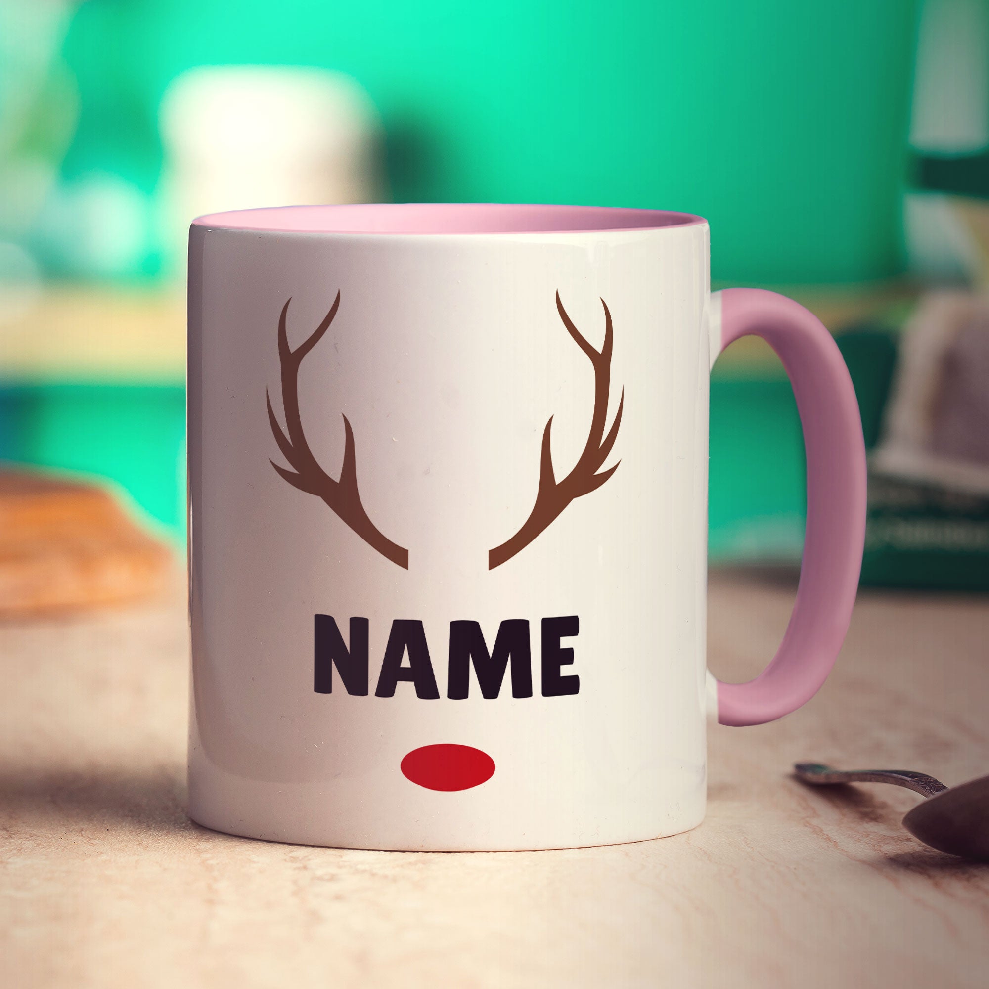 Christmas Rudolph Name Mug