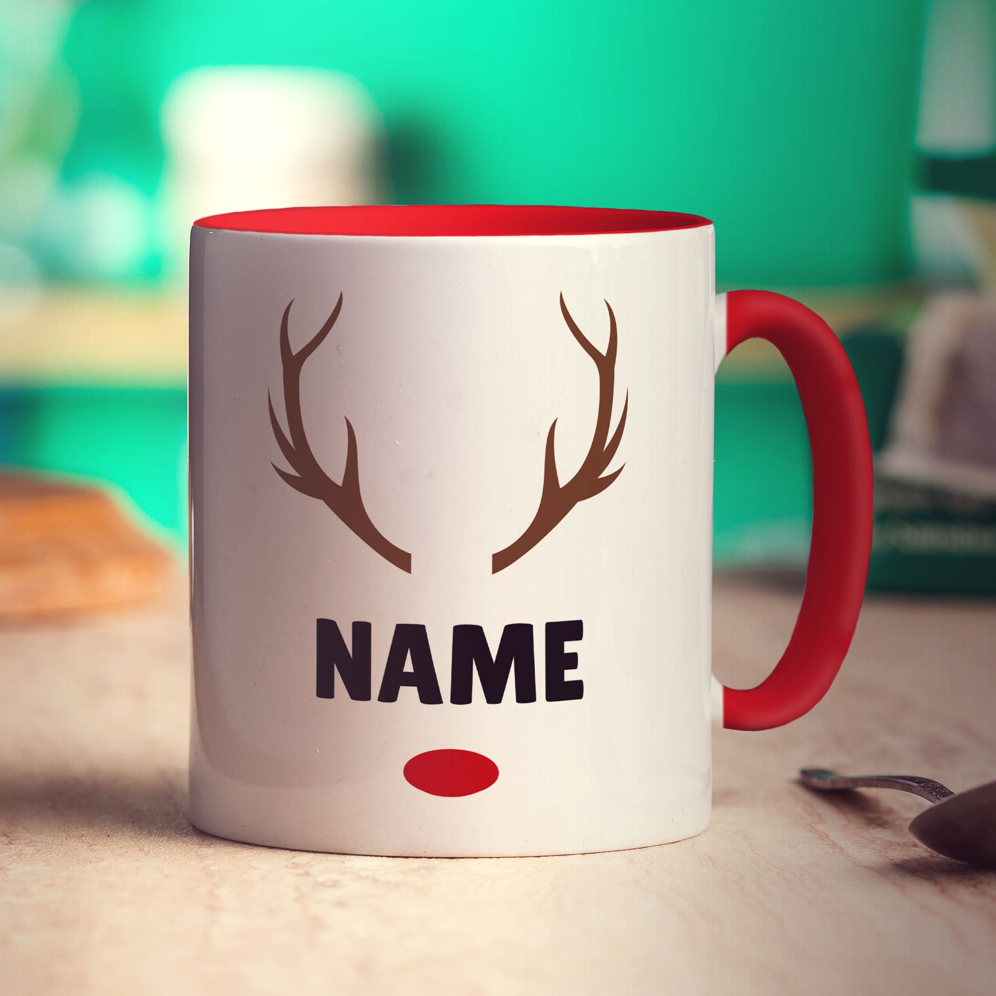 Christmas Rudolph Name Mug