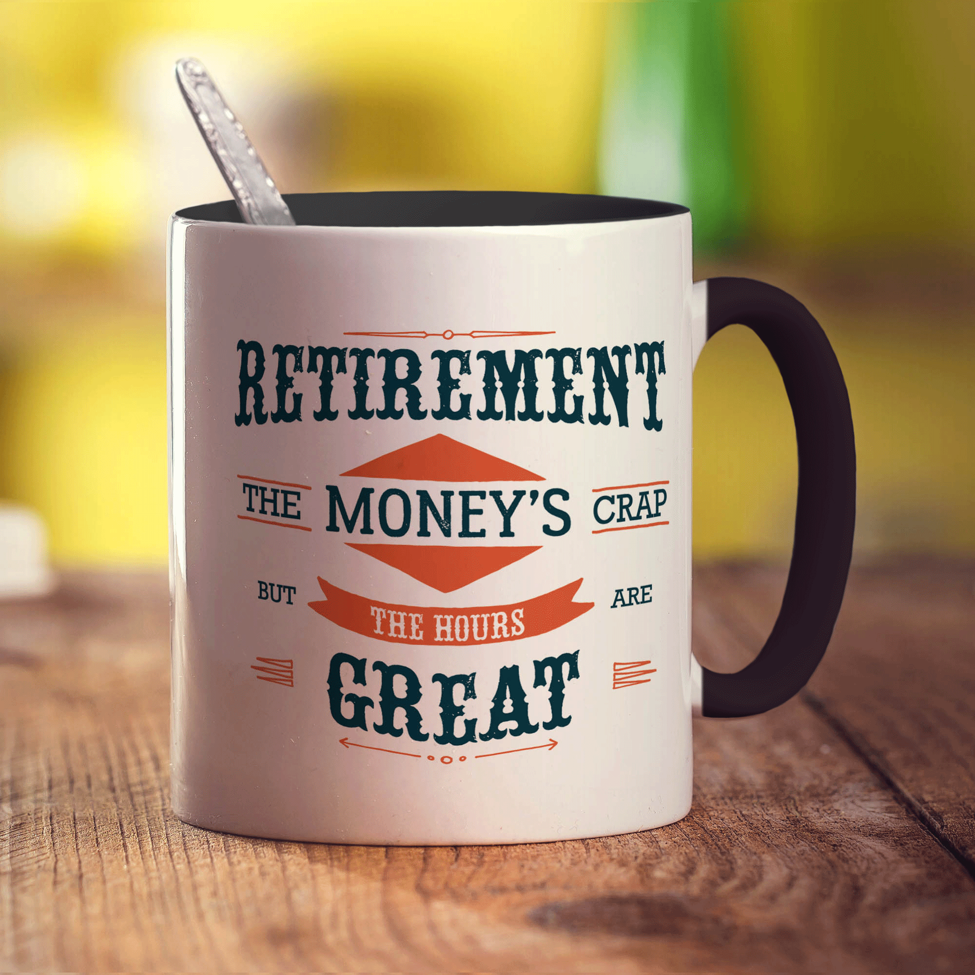 Retirement 'The Money's Crap But The Hours Are Great' Mug - Standard 330ml (11oz) / Black