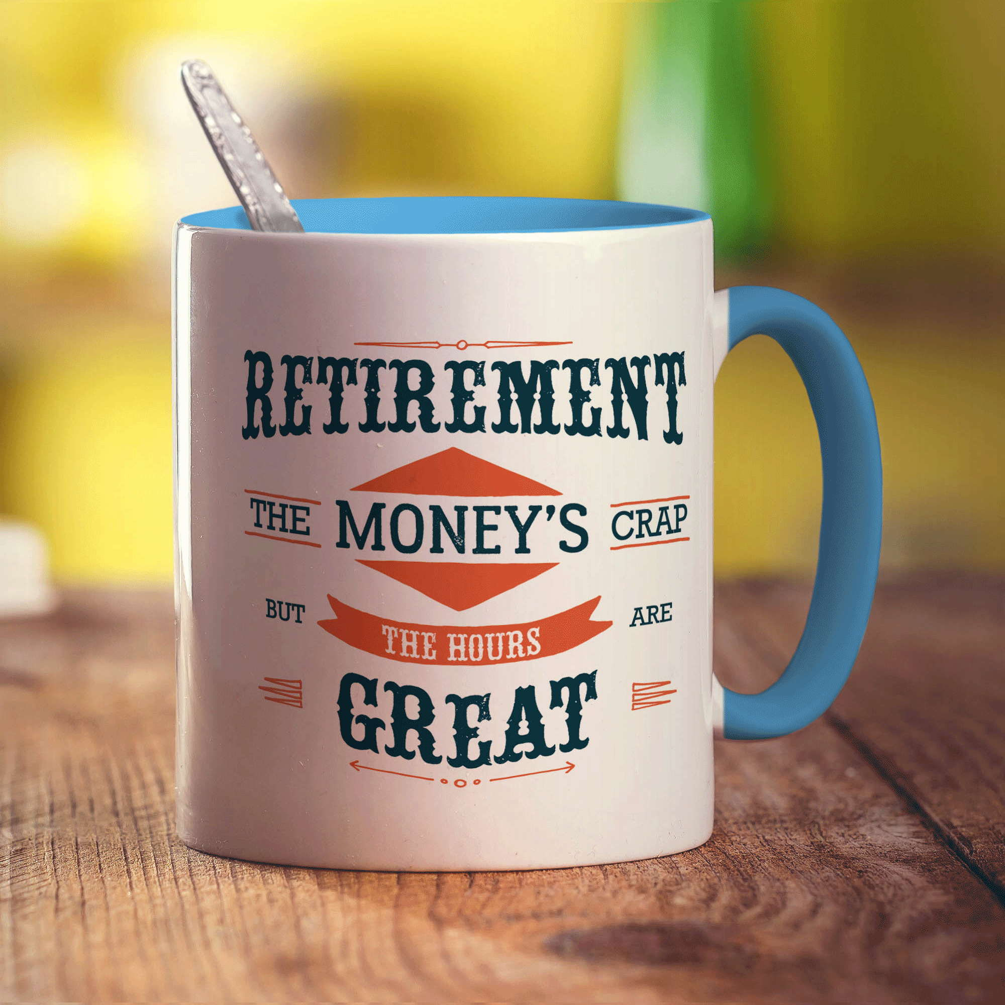 Retirement 'The Money's Crap But The Hours Are Great' Mug - Standard 330ml (11oz) / Blue