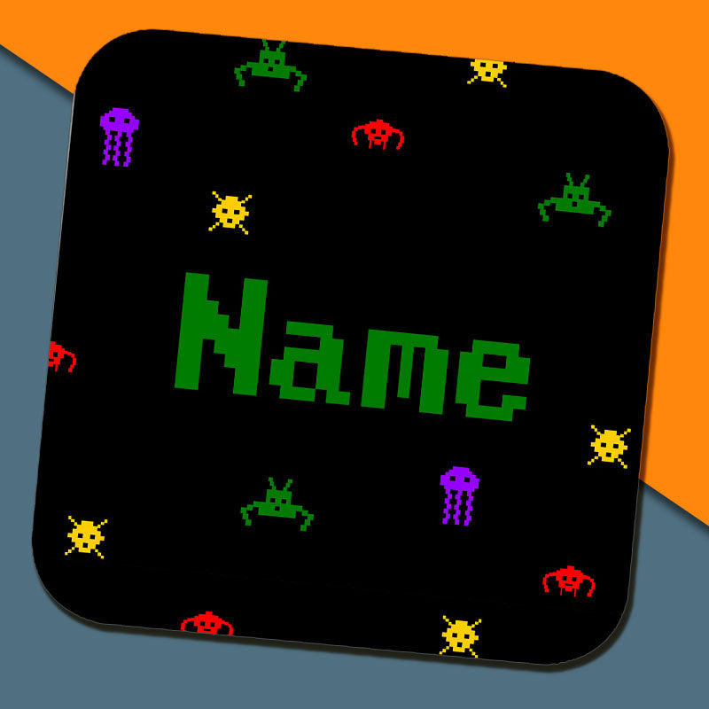 Retro Computer Game Name Coaster