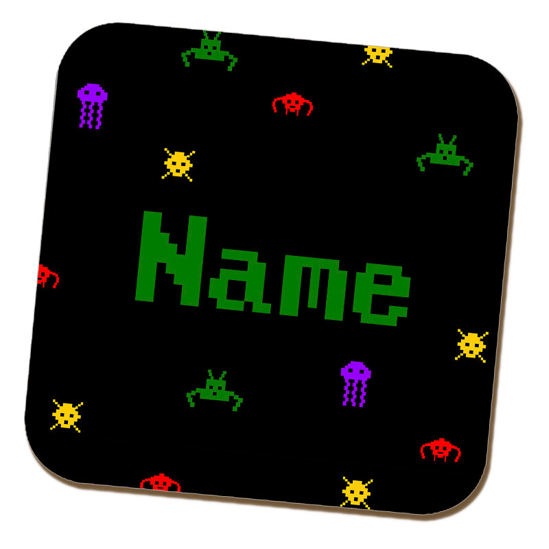 Retro Computer Game Name Coaster
