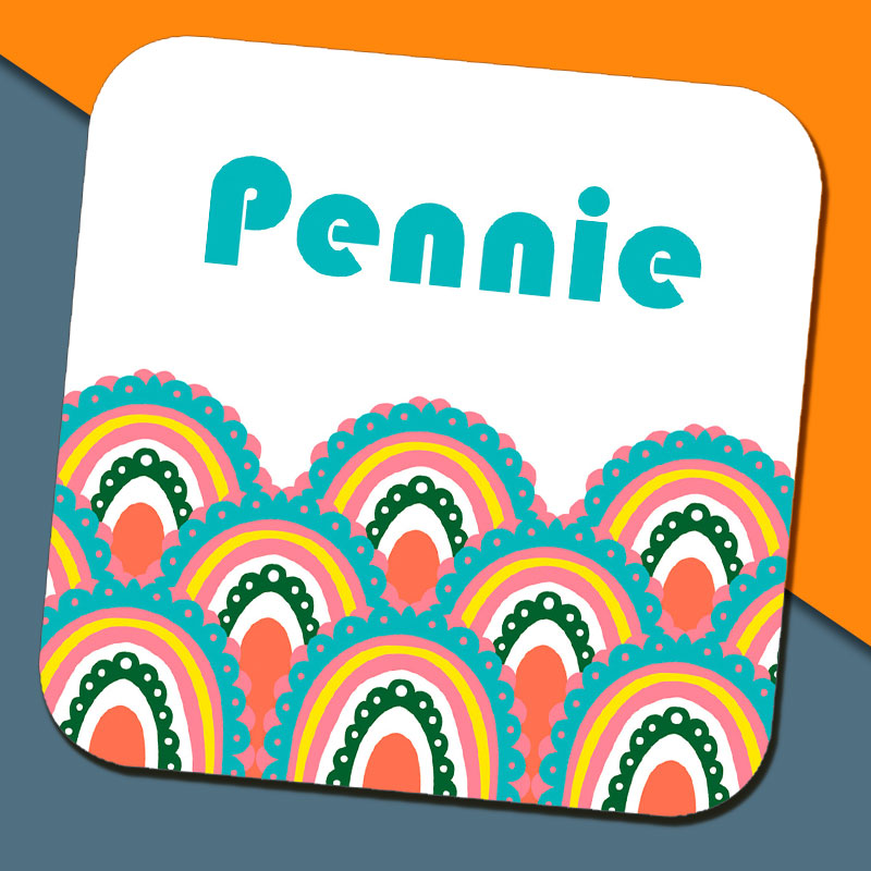 Retro Name Coaster