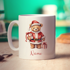 Christmas Teddy Bear Name Mug