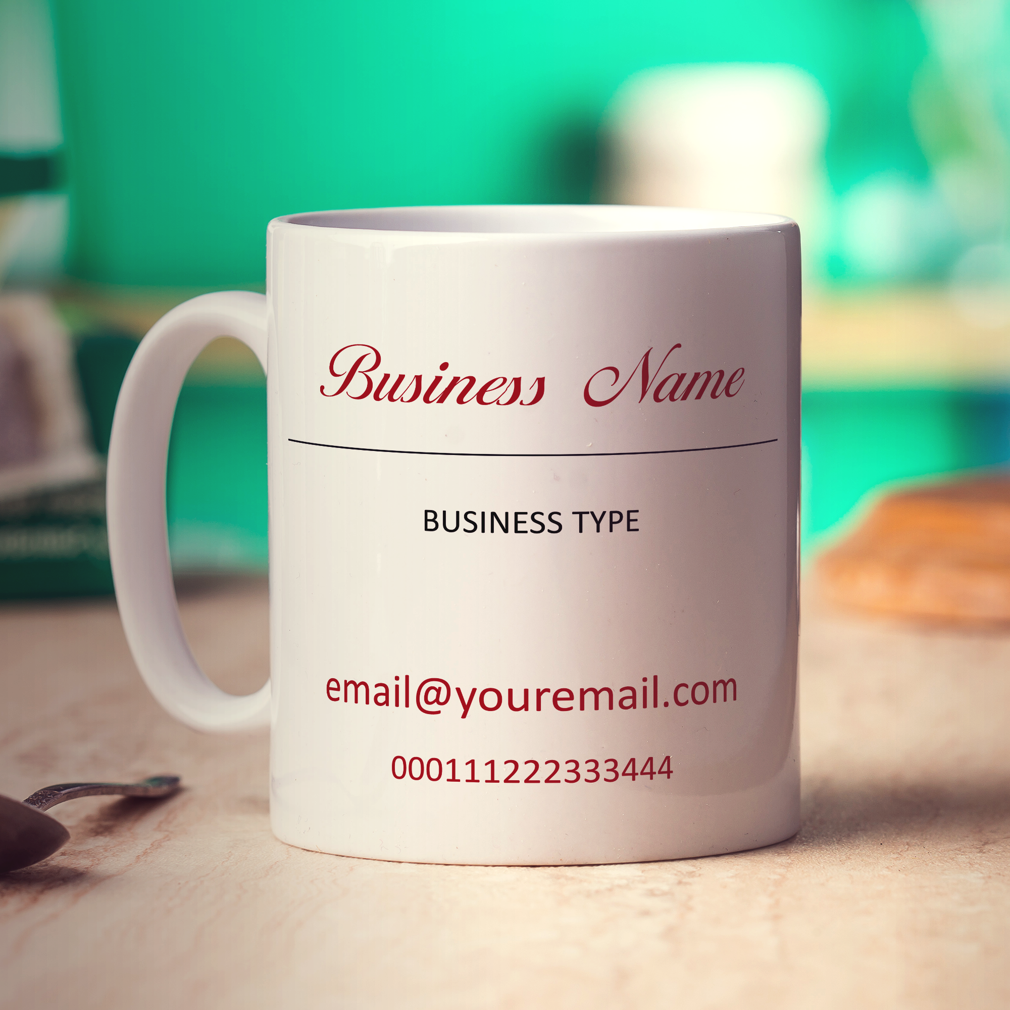 Promotional Mug with Fancy Type