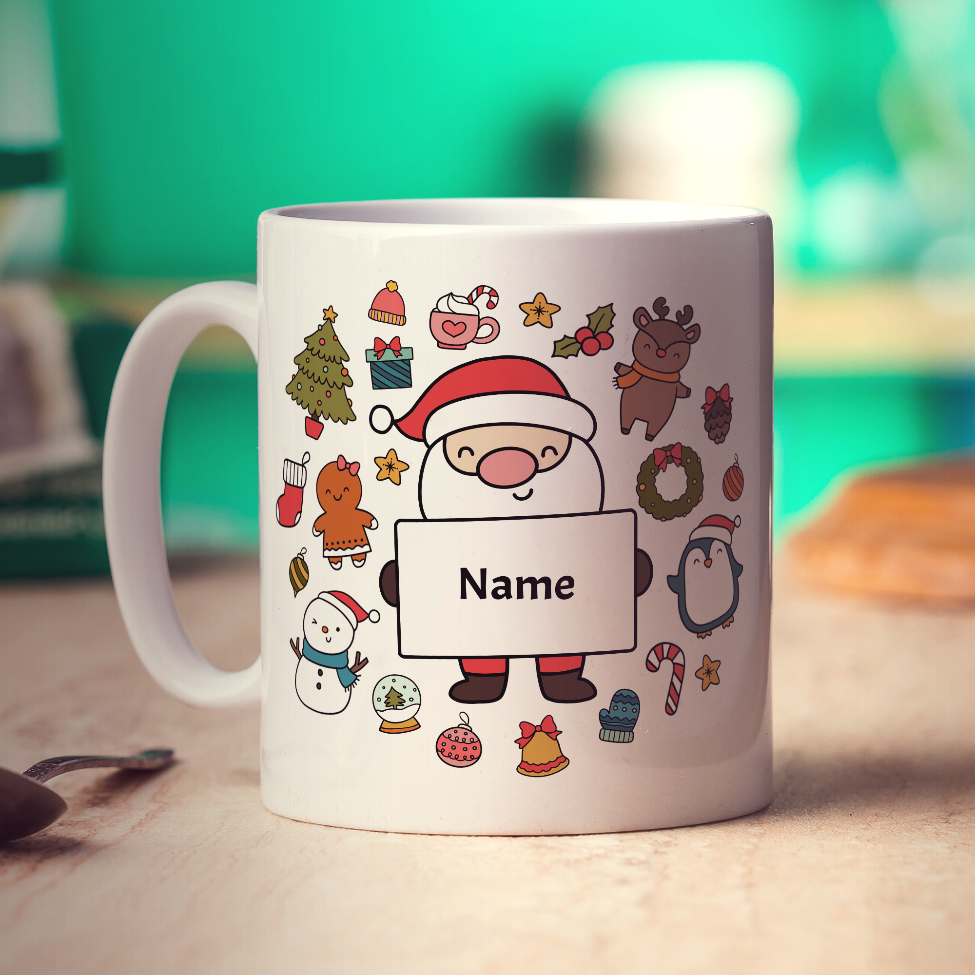 Christmas Santa Sign Name Mug