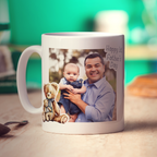 Happy 1st Father's Day Photo and Message Mug