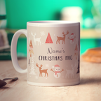 Neutral Christmas Theme Name Mug